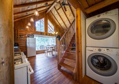 AP Ranch Interior Image of Cozy Canadian Cabin laundry and kitchen area.